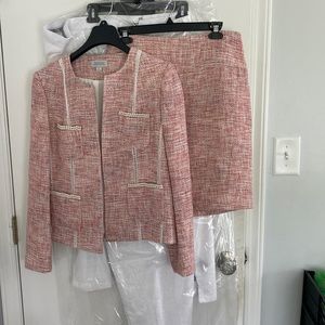 Pink tweed skirt suit